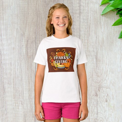 Happy Thanksgiving Day Food T_Shirt