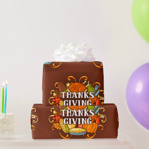 Happy Thanksgiving Day Food Wrapping Paper