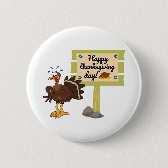 Happy Thanksgiving Day Funny Button (Front)