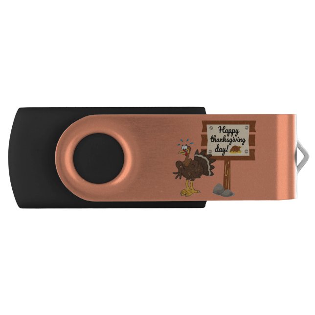 Happy Thanksgiving Day Funny Flash Drive (Front)