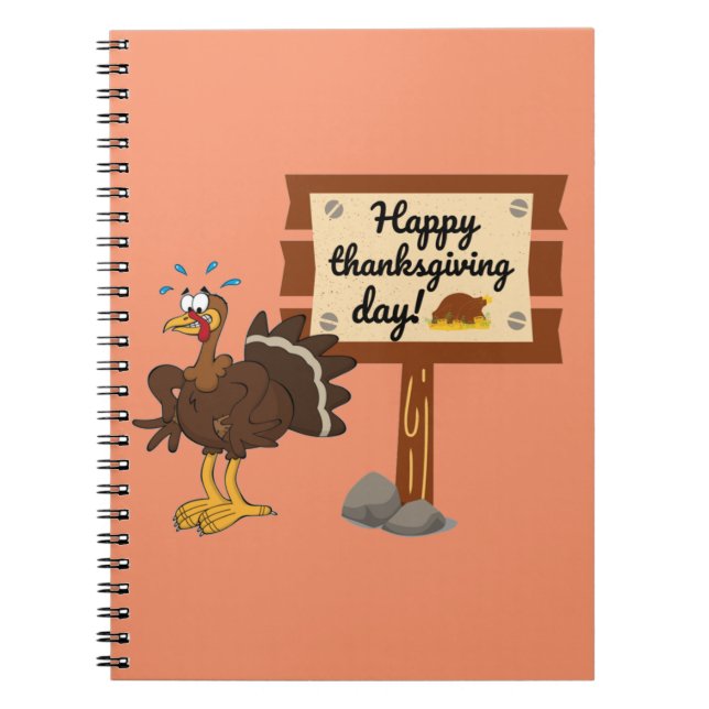 Happy Thanksgiving Day Funny Notebook (Front)