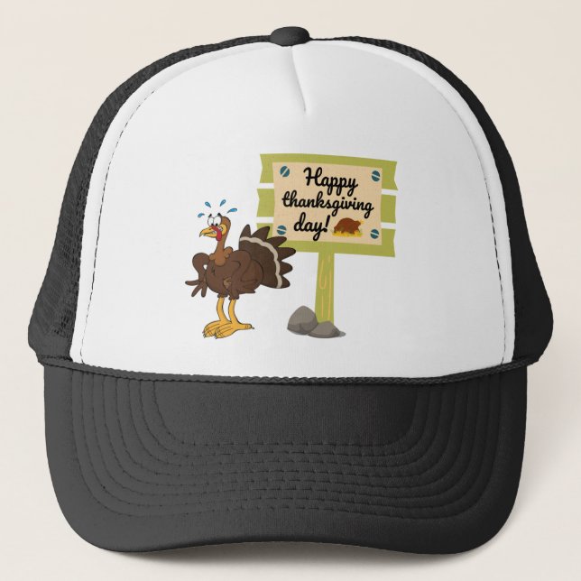 Happy Thanksgiving Day Funny Trucker Hat (Front)
