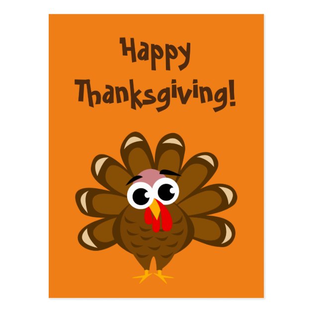 Happy Thanksgiving Day Funny Turkey Bird Custom Postcard