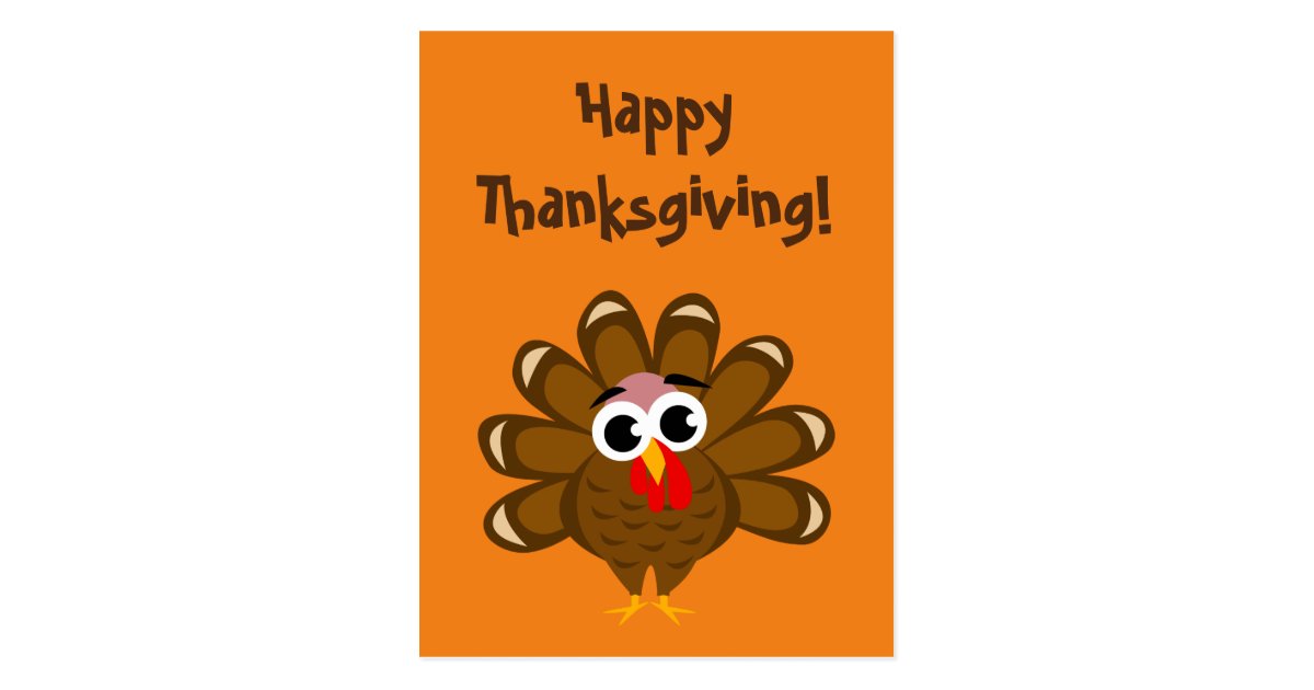 Happy Thanksgiving Day Funny Turkey Bird Custom Postcard