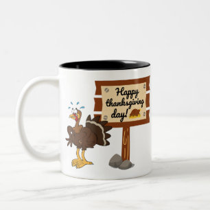 Happy Thanksgiving Day Funny Two-Tone Coffee Mug