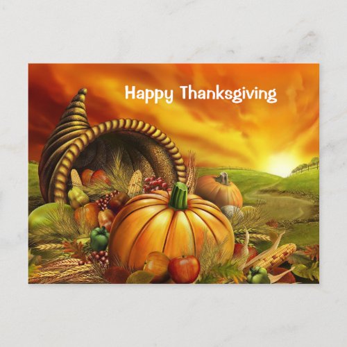 Happy Thanksgiving Day Greeting Holiday Postcard