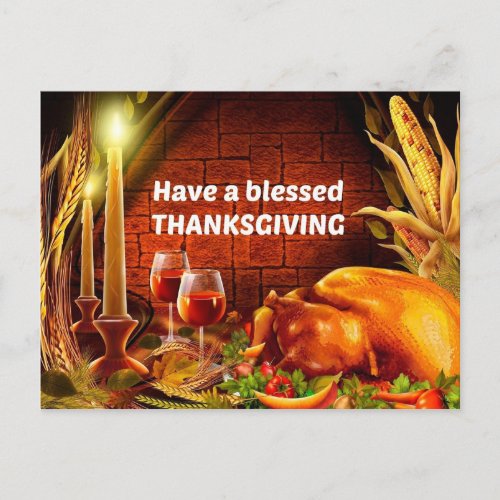 Happy Thanksgiving Day Greetings Holiday Postcard