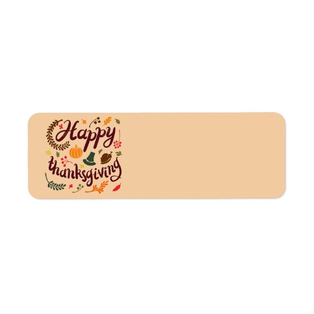 Happy Thanksgiving Day Greetings Label (Front)