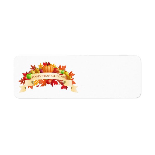 Happy Thanksgiving Day Greetings Label (Front)