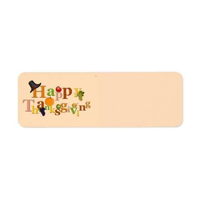 Happy Thanksgiving Day Greetings Label (Front)