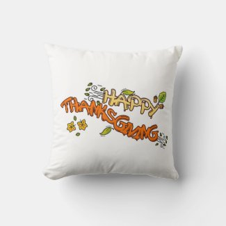 Happy Thanksgiving day hello autumn THROW PILLOW