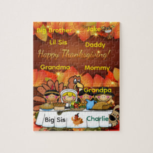 Happy Thanksgiving Day Jigsaw Family Grateful Puzzle