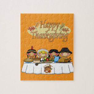 Happy Thanksgiving Day Jigsaw Puzzle Turkey