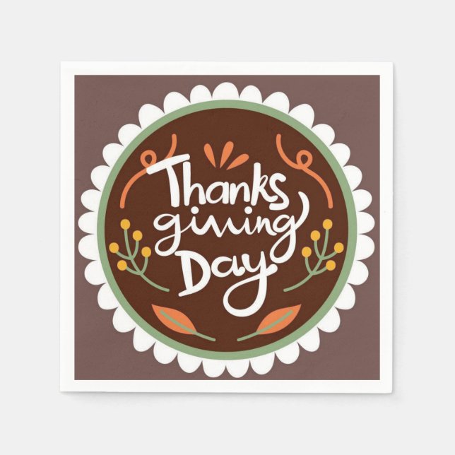 Happy Thanksgiving Day Napkins (Front)