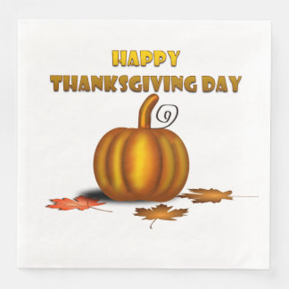 Happy Thanksgiving Day Paper Dinner Napkins