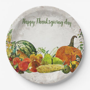 Happy Thanksgiving day Paper Plates