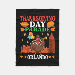 Happy Thanksgiving Day Parade Turkey Celebration I Fleece Blanket