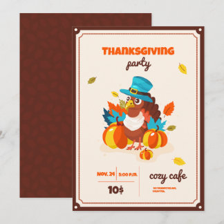 Happy Thanksgiving Day party invitation