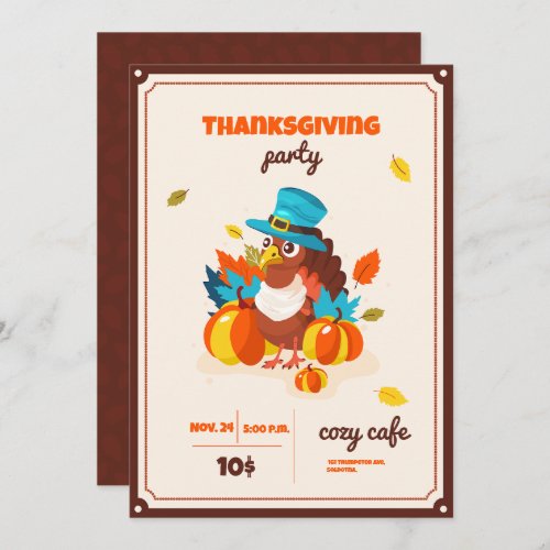 Happy Thanksgiving Day party invitation
