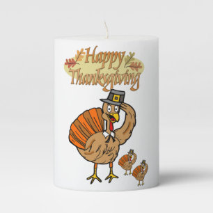 Happy Thanksgiving Day Pilar Candle