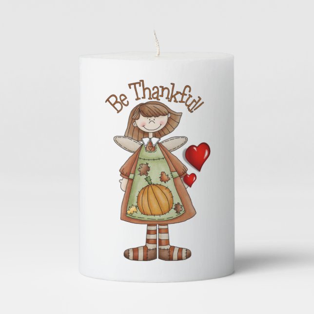 Happy Thanksgiving Day Pilar Candle (Front)