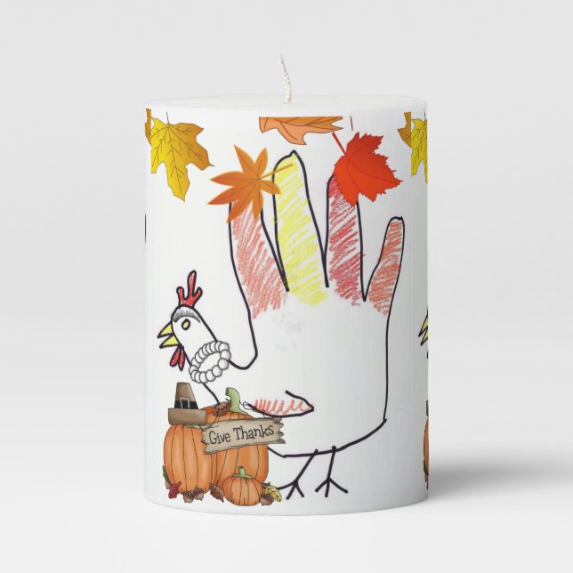 Happy Thanksgiving Day Pilar Candle (Front)