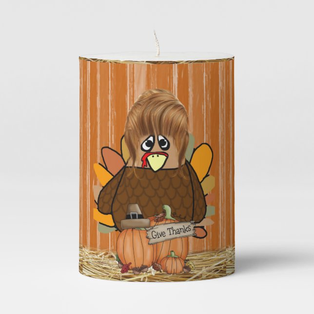 Happy Thanksgiving Day Pilar Candle (Front)