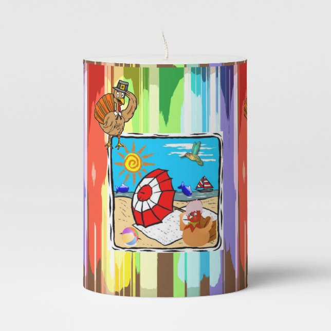 Happy Thanksgiving Day Pilar Candle (Front)