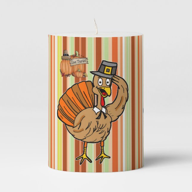 Happy Thanksgiving Day Pilar Candle (Front)