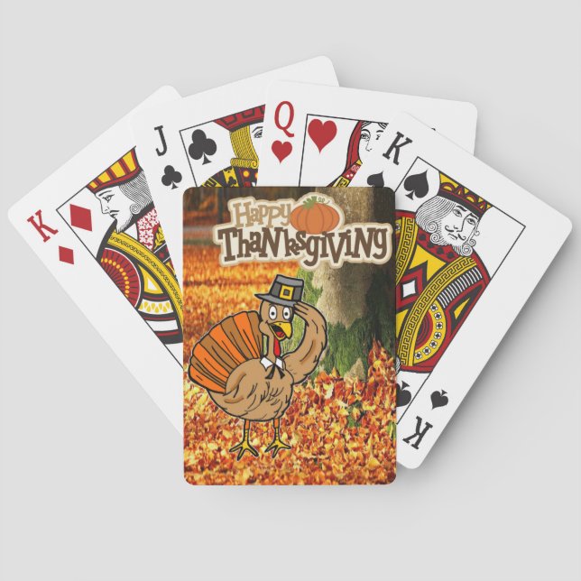 Happy Thanksgiving Day Playing Card Deck (Back)
