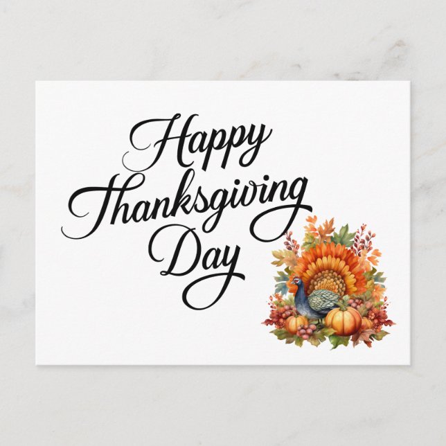 Happy Thanksgiving Day  Postcard (Front)