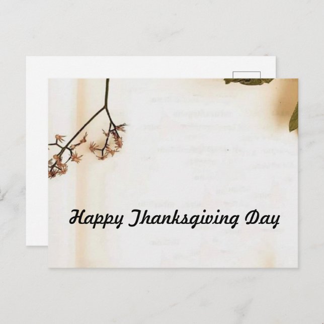 Happy Thanksgiving Day Postcard (Front/Back)