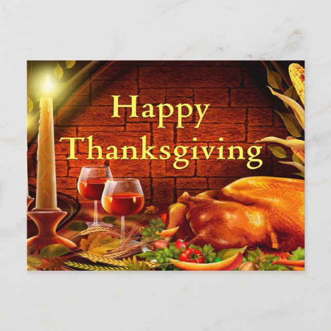 Happy Thanksgiving Day Postcard (Front)
