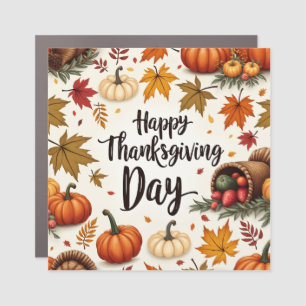 Happy Thanksgiving Day Rectangle Car Magnet