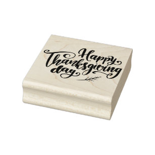 Happy Thanksgiving Day Rubber Stamp