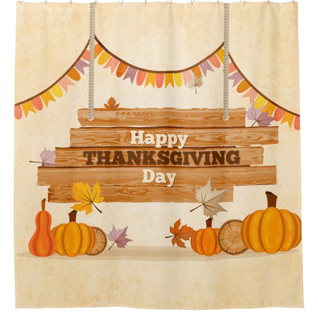 Happy Thanksgiving Day Shower Curtain (Creator Uploaded)
