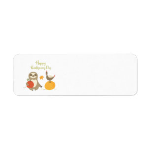 Happy Thanksgiving Day Sloth with turkey label