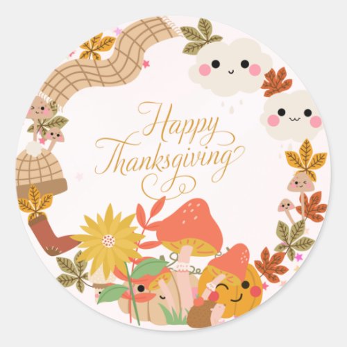 Happy thanksgiving day stickers 