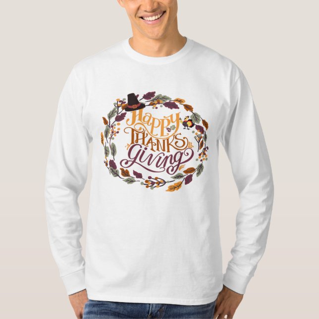 Happy Thanksgiving Day T-Shirt (Front)