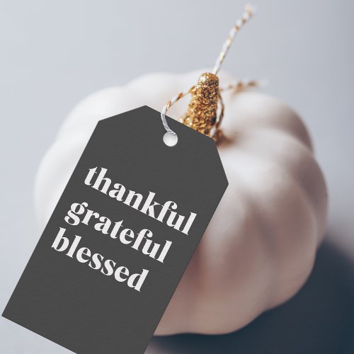 Happy Thanksgiving Day  Thankful Grateful Blessed Gift Tags