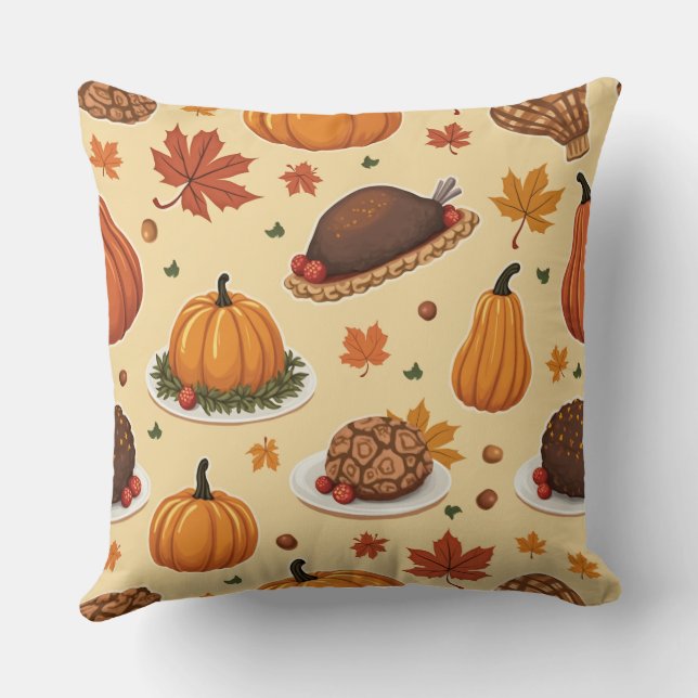 Happy thanksgiving day throw pillow (Back)