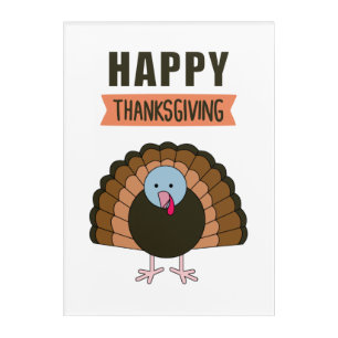 Happy Thanksgiving Day Turkey Grateful Holiday Acrylic Print