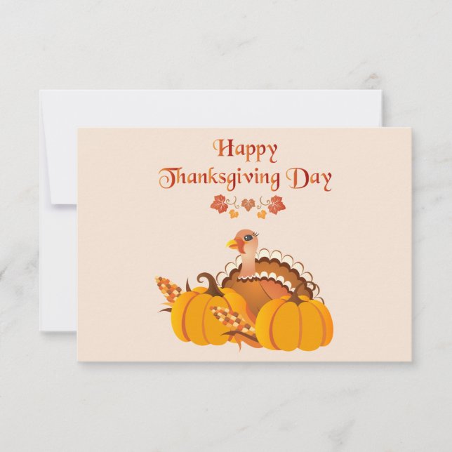 Happy Thanksgiving Day Turkey Invitation (Front)