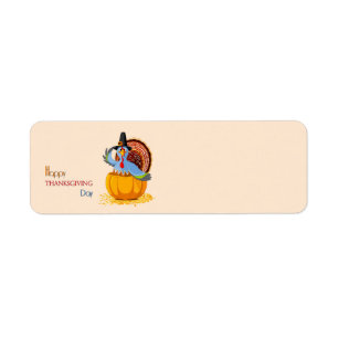 Happy Thanksgiving Day Turkey Label