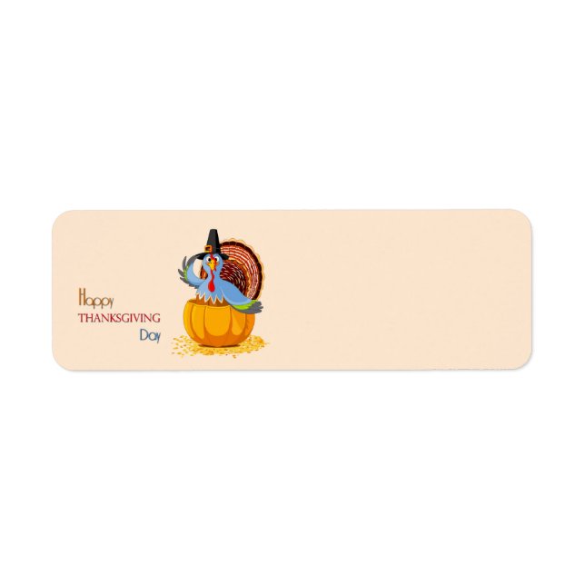 Happy Thanksgiving Day Turkey Label (Front)