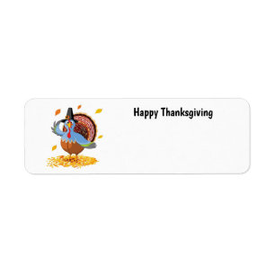 Happy Thanksgiving Day Turkey Label