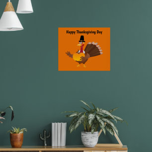 Happy Thanksgiving Day Turkey Poster