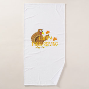 Happy Thanksgiving Day Turkey Thankful Men Women B Bath Towel
