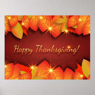 Happy Thanksgiving, decorative, Poster
