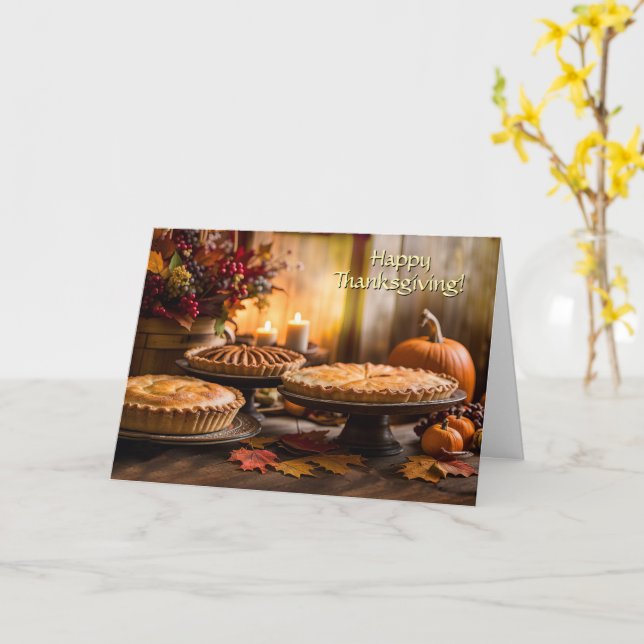 Happy Thanksgiving Desserts and Pies  Card (Yellow Flower)